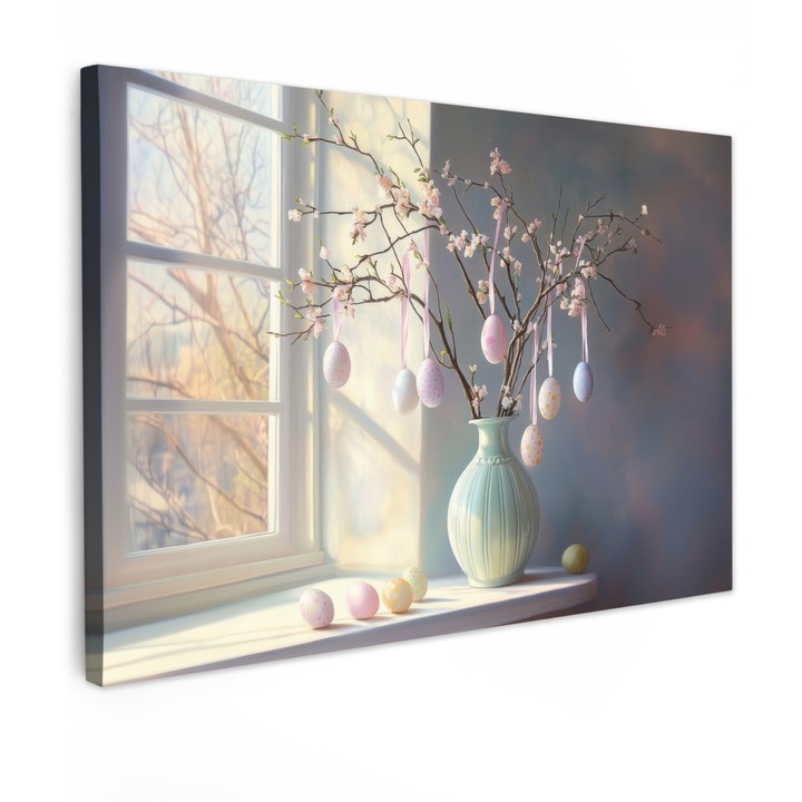 Канава, Абстракт, Декоративен, Всекидневна, Кухня, Модерно изкуство, Декорация за стена Светлосиньо 30x20 см