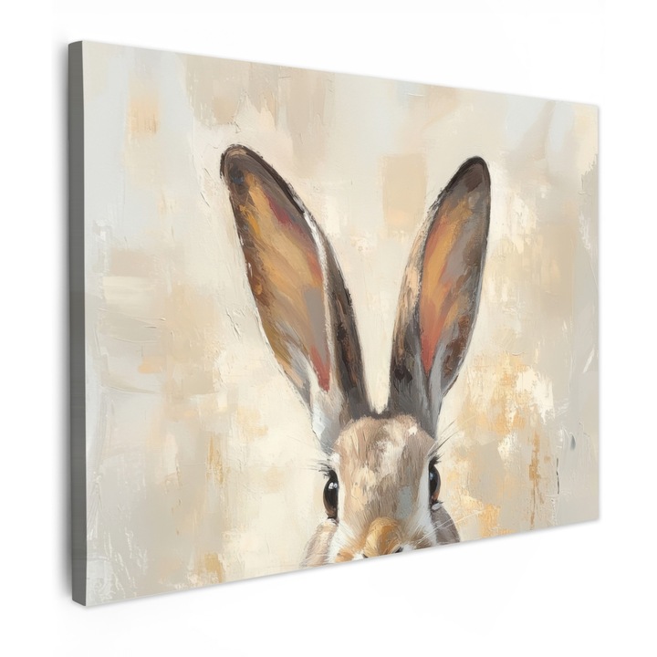 Канава картина, абстрактна, декоративна, за всекидневна, кухня, модерно изкуство, декорация за стена, бежова 80x60 см