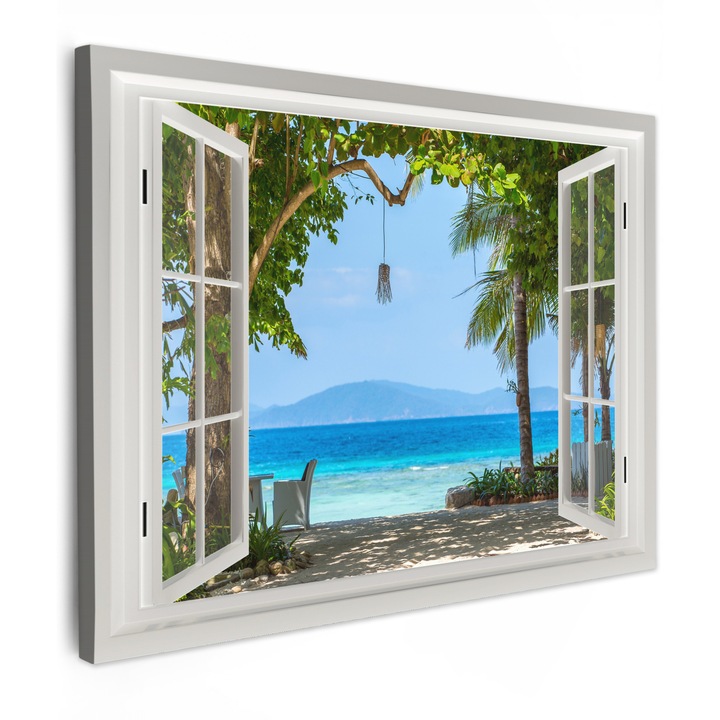 Канава, Абстрактен, Декоративен, Хол, Кухня, Модерно изкуство, Декорация на стени Синьо 80x60 см