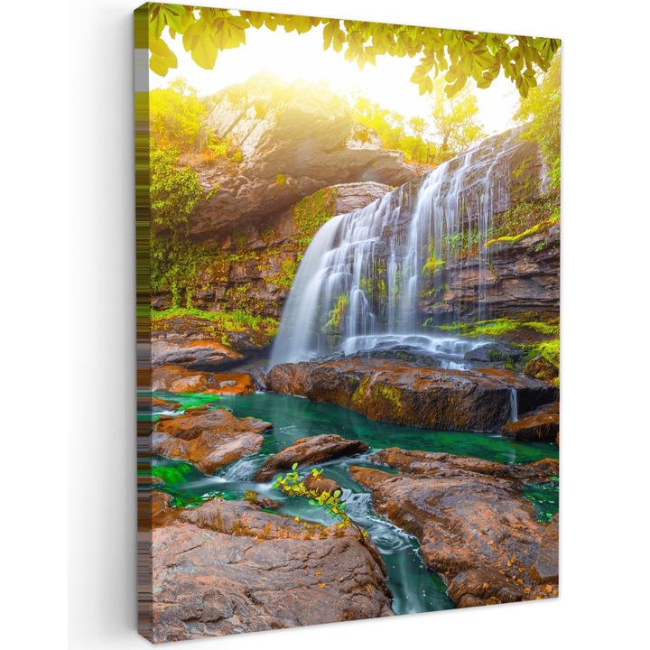 Канава, Абстрактен, Декоративен, Всекидневна, Кухня, Модерно изкуство, Декорация на стени Тъмнозелен 30x40 см