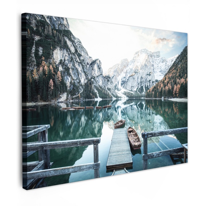 Канава, Абстрактен, Декоративен, Хол, Кухня, Модерно изкуство, Декорация на стени Светло зелен 80x60 см