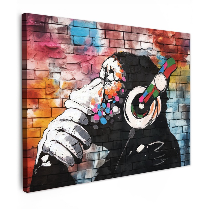 Канава картина, абстрактна, декоративна, за всекидневна, кухня, модерно изкуство, декорация за стена, многоцветна, 80x60 см