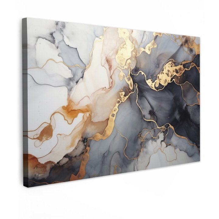 Канава, Абстрактен, Декоративен, Всекидневна, Кухня, Модерно изкуство, Декорация на стени Тъмно сиво 120x80 см