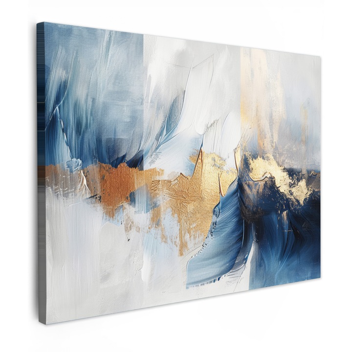 Канава картина, абстрактна, декоративна, всекидневна, кухня, модерно изкуство, декорация на стени, светлосиньо 80x60 см