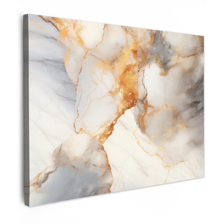 Канава, Абстрактен, Декоративен, Всекидневна, Кухня, Модерно изкуство, Декорация на стени Бял 80x60 см