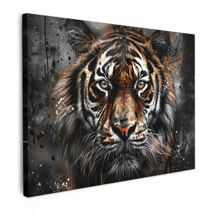 Канава картина, Абстрактна, Декоративна, Дневна, Кухня, Модерно изкуство, Декорация за стена Кафяв 80x60 см