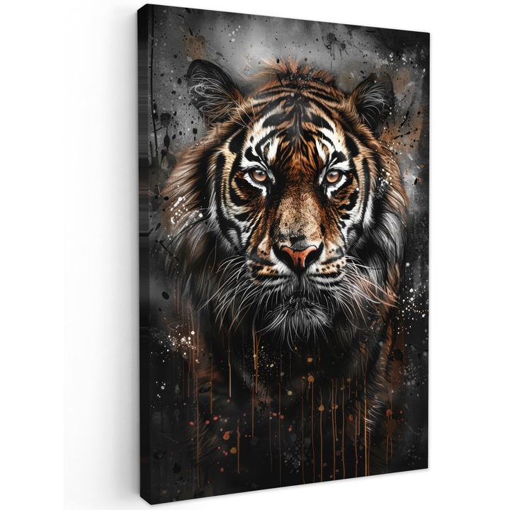 Канава картина, абстрактна, декоративна, всекидневна, кухня, модерно изкуство, декорация на стени, кафява 80x120 см