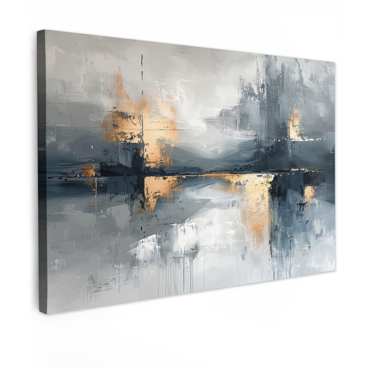 Tablou Canvas, Abstract, Decorative, Living, Bucatarie, Modern Art, Decorarea peretilor Gri inchis 90x60 cm