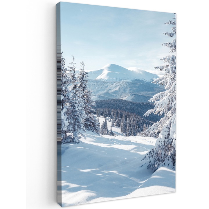 Канава, Абстрактно, Декоративно, Дневна, Кухня, Модерно изкуство, Декорация на стени Светлосиньо 40x60 см