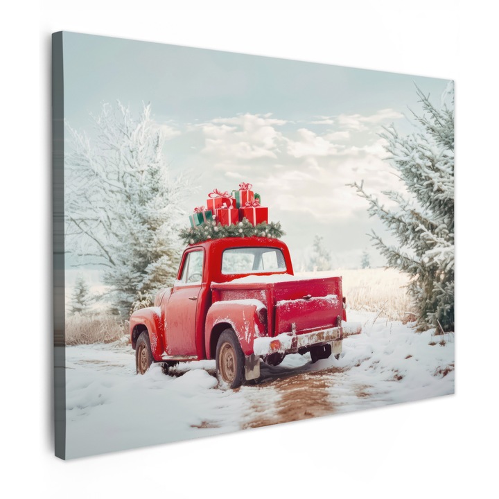 Канава картина, абстрактна, декоративна, за всекидневна, кухня, модерно изкуство, декорация за стена, червена 80x60 см