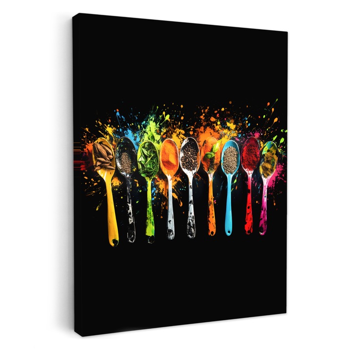 Канава картина, абстрактна, декоративна, за всекидневна, кухня, модерно изкуство, декорация за стена, многоцветна 30x40 см