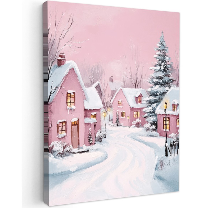 Tablou Canvas, Abstract, Decorative, Living, Bucatarie, Modern Art, Decorarea peretilor Roz 60x80 cm