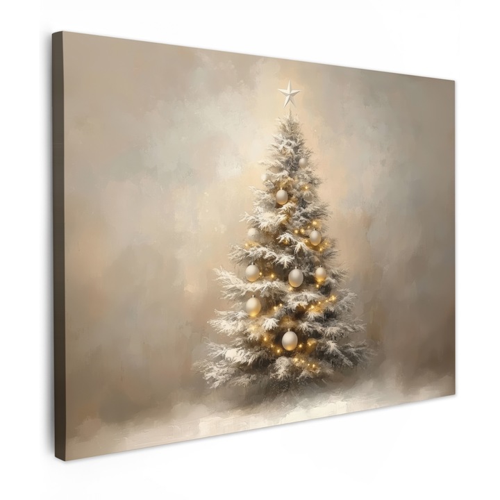 Канава, Абстрактен, Декоративен, Всекидневна, Кухня, Модерно изкуство, Декорация на стени Кремав 80x60 см