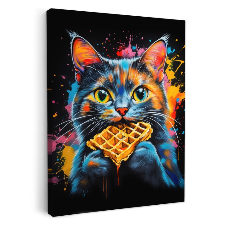 Tablou Canvas, Abstract, Decorative, Living, Bucatarie, Modern Art, Decorarea peretilor Turcoaz 60x80 cm