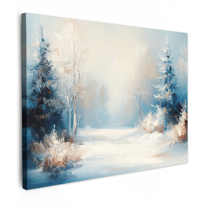 Канава картина, абстрактна, декоративна, за всекидневна, кухня, модерно изкуство, декорация за стена, бяла 80x60 см