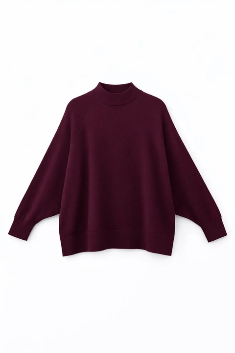 Pulover dama, Mixray, supradimensionat, mov-albastrui, 100% poliester, One Size INTL