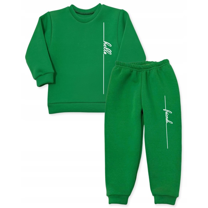 Trening lifestyle copii, Dartomik, bumbac, 15854, Alb/Verde iarba