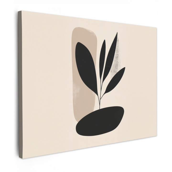 Канава, Абстрактен, Декоративен, Хол, Кухня, Модерно изкуство, Декорация на стени Черен 80x60 см