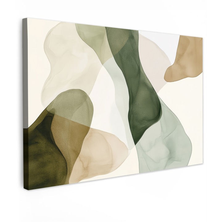 Канава, Абстракт, Декоративен, Хол, Кухня, Модерно изкуство, Декорация на стени Зелен 30x20 см