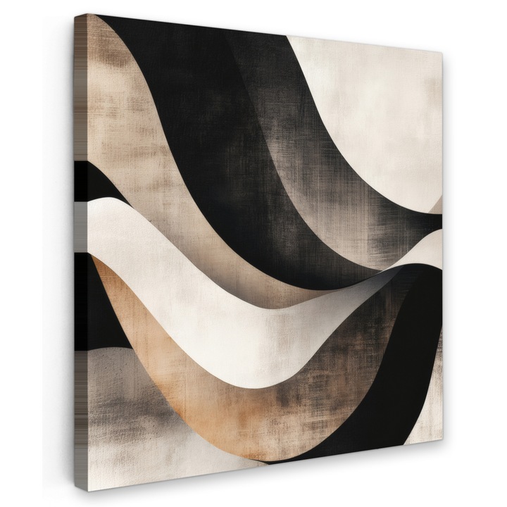 Канава картина, Абстрактна, Декоративна, Всекидневна, Кухня, Модерно изкуство, Декорация на стени Кафяво 50x50 см