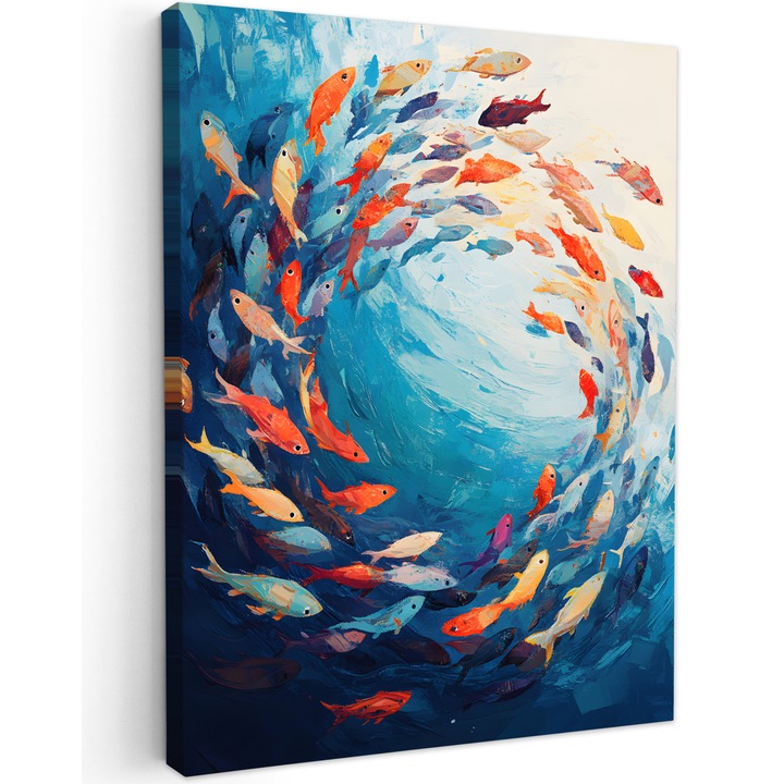 Tablou Canvas, Abstract, Decorative, Living, Bucatarie, Modern Art, Decorarea peretilor Albastru deschis 60x80 cm