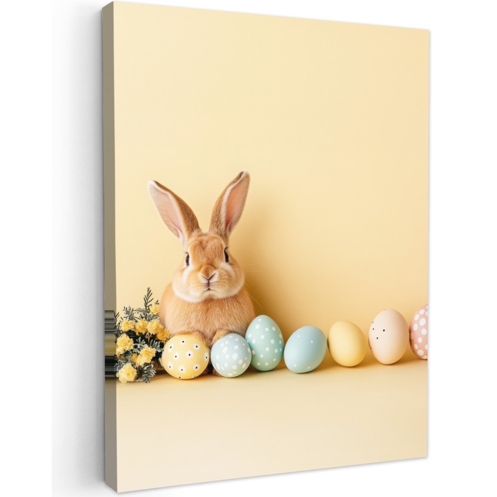 Канава, Абстрактен, Декоративен, Всекидневна, Кухня, Модерно изкуство, Декорация на стени Светло жълт 60x80 см