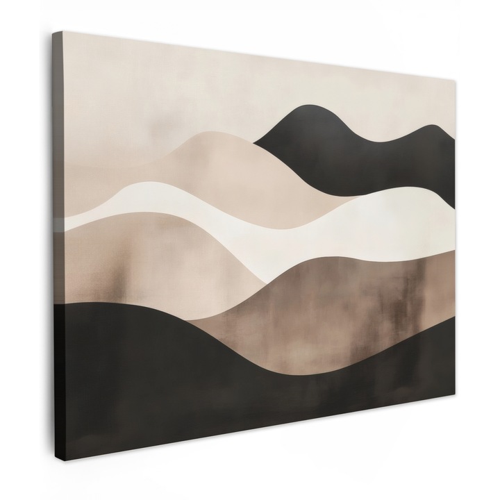 Канава, Абстракт, Декоративен, Хол, Кухня, Модерно изкуство, Декорация на стени Крем 80x60 см