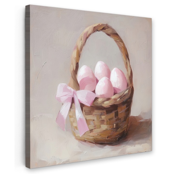 Канава, Абстракт, Декоративен, Всекидневна, Кухня, Модерно изкуство, Декорация на стени Бежов 50x50 см