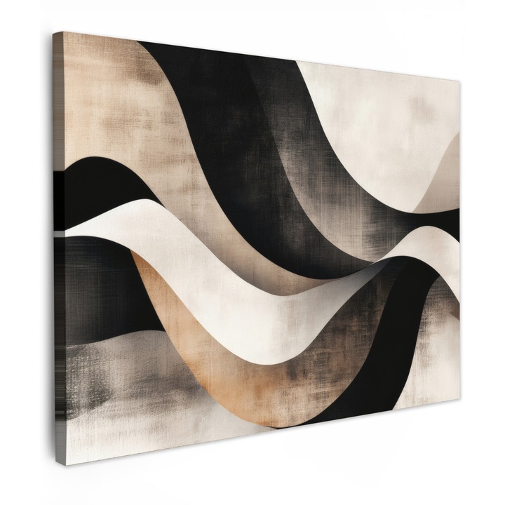 Канава картина, абстрактна, декоративна, за всекидневна, за кухня, модерно изкуство, декорация за стена, кафява 80x60 см