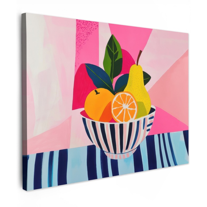 Канава, Абстрактно, Декоративно, Хол, Кухня, Модерно изкуство, Декорация за стена Розово 80x60 см