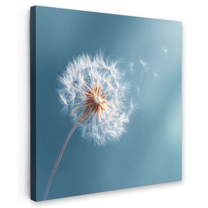 Канава, Абстракт, Декоративен, Всекидневна, Кухня, Модерно изкуство, Декорация на стени Сивосиньо 20x20 см