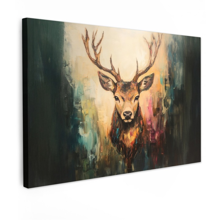 Канава, Абстракт, Декоративен, Хол, Кухня, Модерно изкуство, Декорация за стена Кафяв 90x60 см