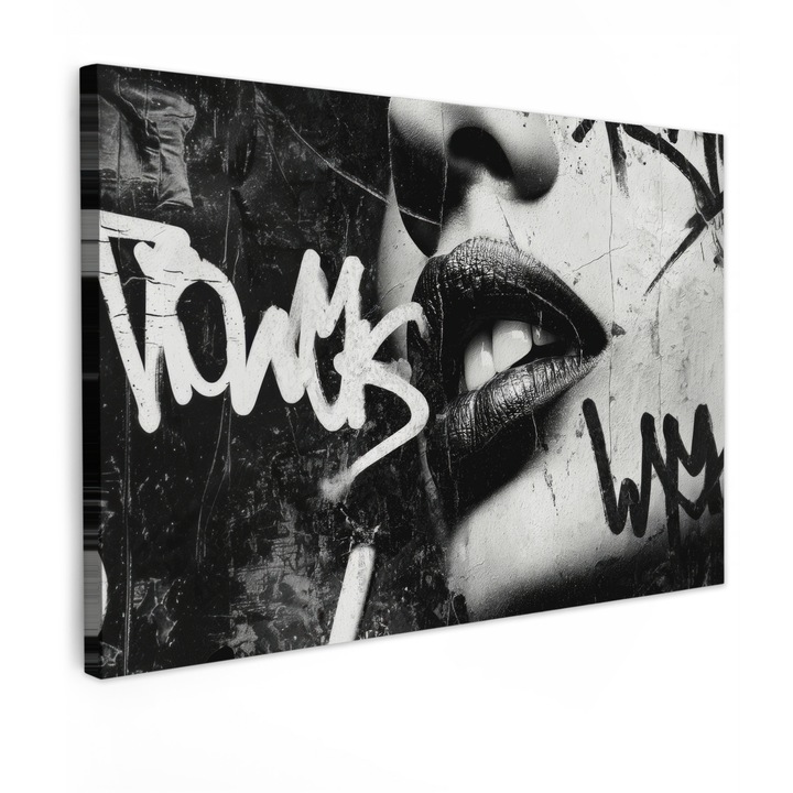 Tablou Canvas, Abstract, Decorative, Living, Bucatarie, Modern Art, Decorarea peretilor Negru 120x80 cm