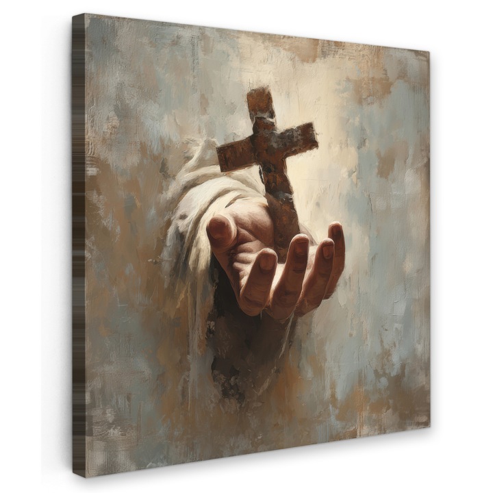 Канава, Абстрактен, Декоративен, Хол, Кухня, Модерно изкуство, Декорация на стени Светлокафяв 50x50 см