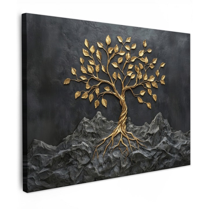 Канава, Абстракт, Декоративен, Хол, Кухня, Модерно изкуство, Декорация на стени Черен 80x60 см