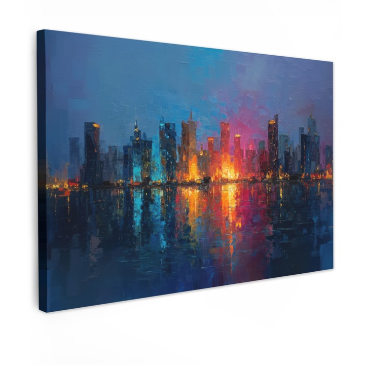 Tablou Canvas, Abstract, Decorative, Living, Bucatarie, Modern Art, Decorarea peretilor Albastru 90x60 cm