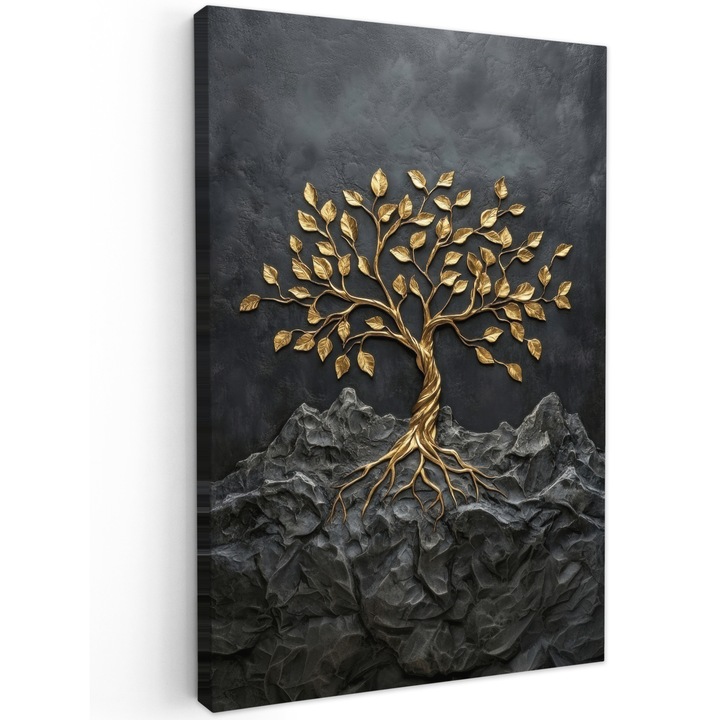 Tablou Canvas, Abstract, Decorative, Living, Bucatarie, Modern Art, Decorarea peretilor Negru 60x90 cm