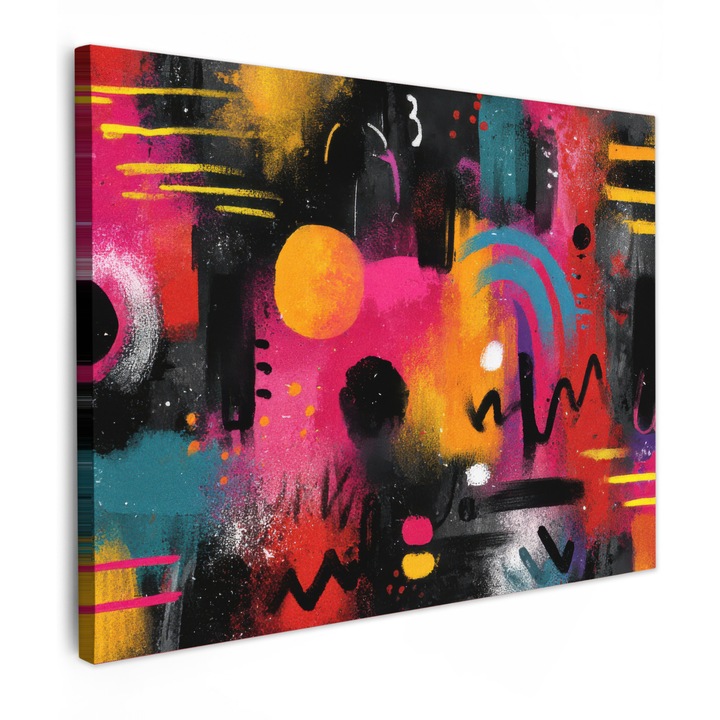 Канава, Абстракт, Декоративни, Хол, Кухня, Модерно изкуство, Декорация на стени Розово 80x60 см