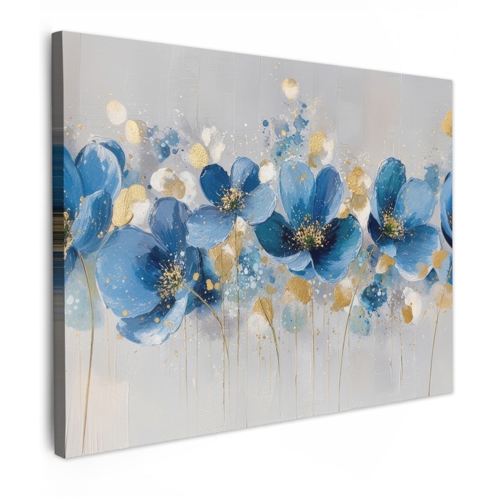 Канава картина, абстрактна, декоративна, за всекидневна, кухня, модерно изкуство, декорация за стена, светлосива 80x60 см