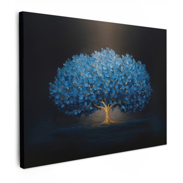 Канава картина, Абстрактна, Декоративна, Всекидневна, Кухня, Модерно изкуство, Декорация за стена, Синя 80x60 см