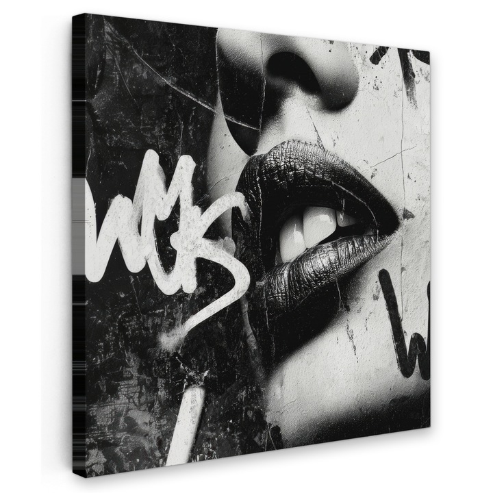 Канава, Абстрактен, Декоративен, Всекидневна, Кухня, Модерно изкуство, Декорация на стени Черен 20x20 см