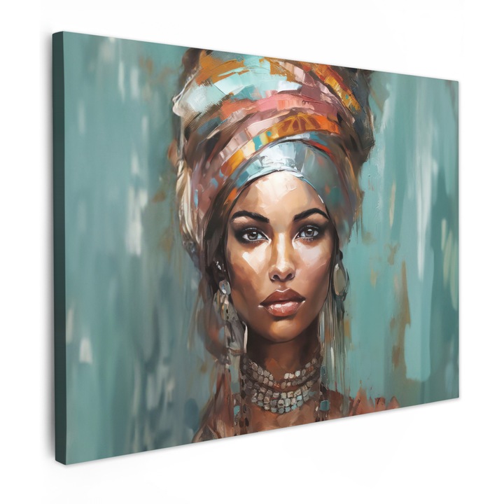 Канава картина, абстрактна, декоративна, за всекидневна, кухня, модерно изкуство, декорация на стена сиво-синя 80x60 см