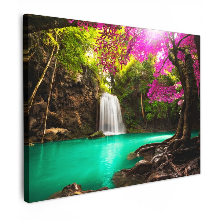 Канава, Абстракт, Декоративни, Дневна, Кухня, Модерно изкуство, Декорация на стени Тъмнозелено 80x60 см