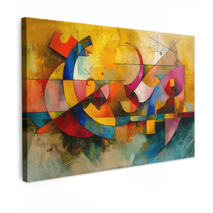 Tablou Canvas, Abstract, Decorative, Living, Bucatarie, Modern Art, Decorarea peretilor Galben 120x80 cm