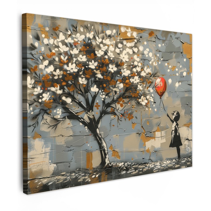 Канава, Абстракт, Декоративен, Хол, Кухня, Модерно изкуство, Декорация за стена, Сиво-синьо 80x60 см