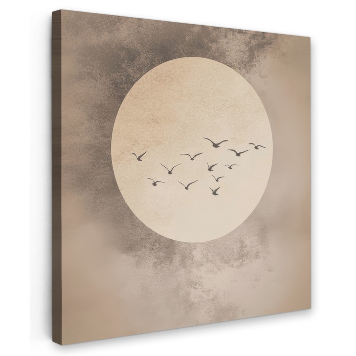 Канава, Абстрактен, Декоративен, Всекидневна, Кухня, Модерно изкуство, Декорация на стени Сив 90x90 см