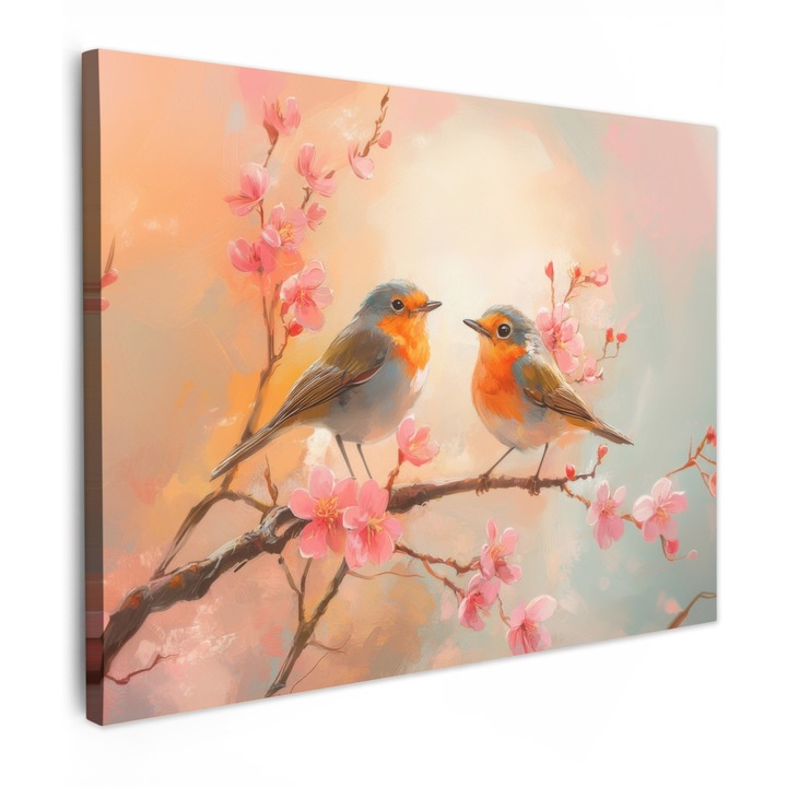 Канава, Абстракт, Декоративен, Хол, Кухня, Модерно изкуство, Декорация на стени Светлорозов 80x60 см