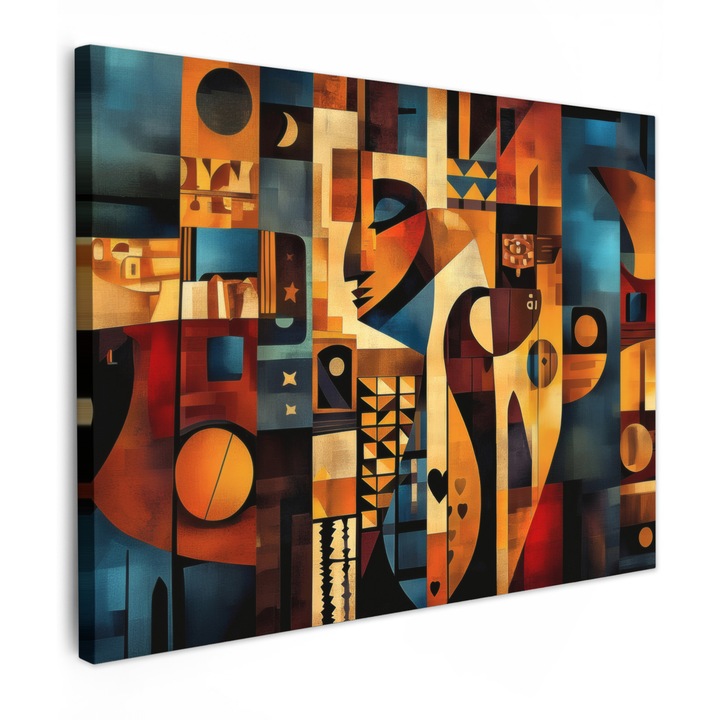 Канава, Абстрактен, Декоративен, Всекидневна, Кухня, Модерно изкуство, Декорация на стени Оранжев 80x60 см