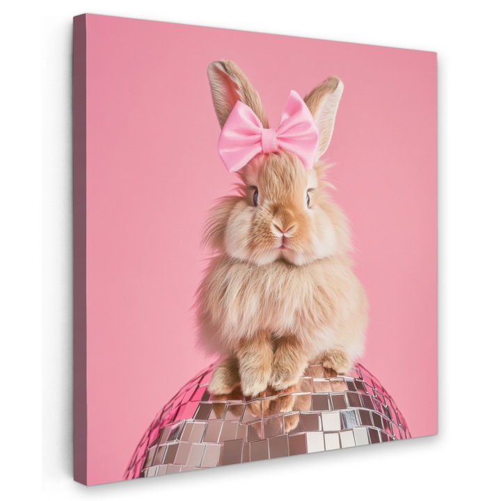 Канава, Абстрактен, Декоративен, Хол, Кухня, Модерно изкуство, Декорация на стени Розов 50x50 см