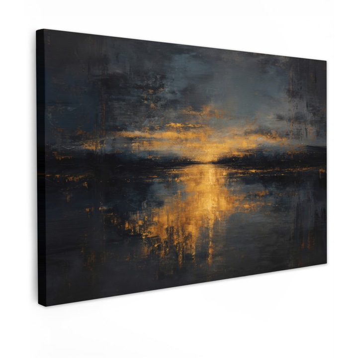 Канава Табло, Абстрактно, Декоративно, Дневна, Кухня, Модерно изкуство, Декорация на стени антрацитно сиво 30x20 см